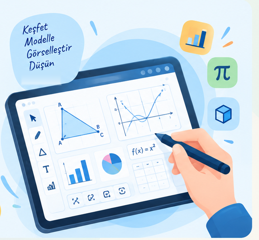 Tablet üzerinde grafik, geometri ve dijital matematik araçları